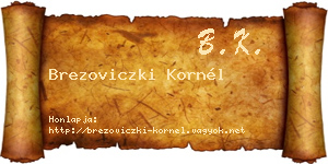 Brezoviczki Kornél névjegykártya